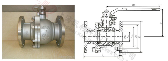 手動法蘭球閥結(jié)構(gòu)圖