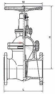 Z45H德標(biāo)法蘭閘閥外形結(jié)構(gòu)圖
